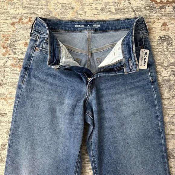 NWT Old Navy High-Waisted OG Loose Jeans Medium Wash Size 4Petite - Picture 3 of 14